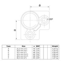 Buiskoppeling Drieweg kniestuk 90°-D / 42,4 mm